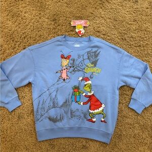 The Grinch Dr. Seuss Blue Crewneck Sweatshirt pullover